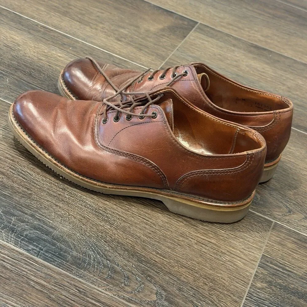 Vintage Lands End Direct Merchants Leather Oxfords Men's 8 M Cap Toe Brown